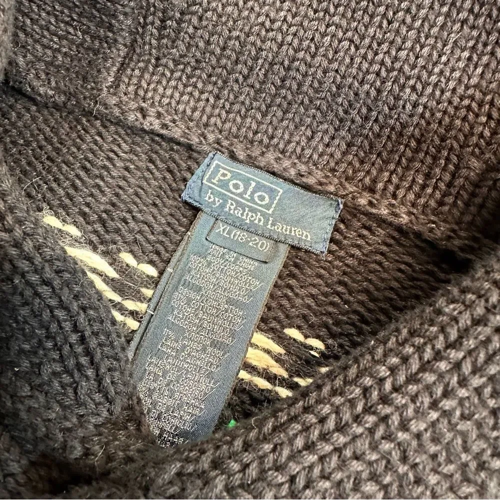 Polo Ralph Lauren Unisex Multi Geometric Shawl Collar Apres Ski Sweater - Picture 6 of 16